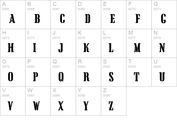 Topeka uppercase A-Z preview