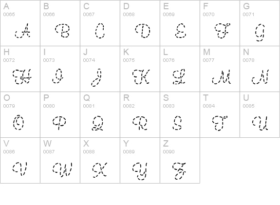 Topstitch uppercase A-Z preview
