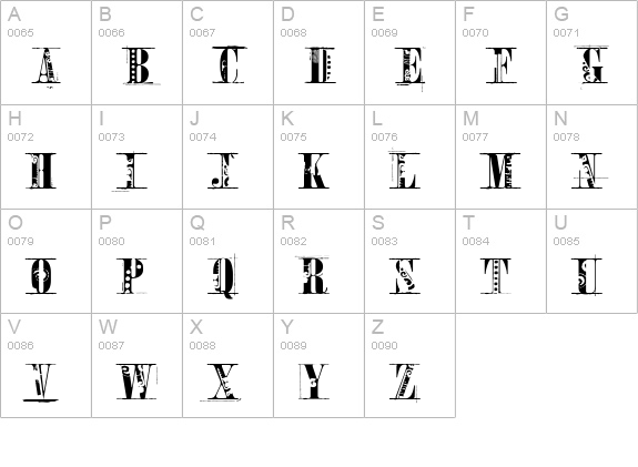 Toreador uppercase A-Z preview