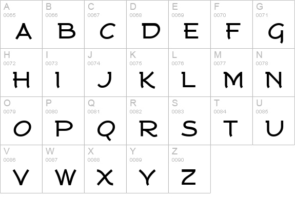 Tork Bold uppercase A-Z preview