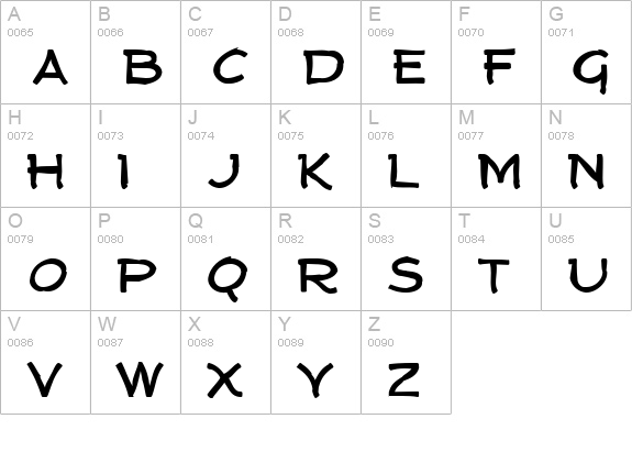 Tork Ink uppercase A-Z preview