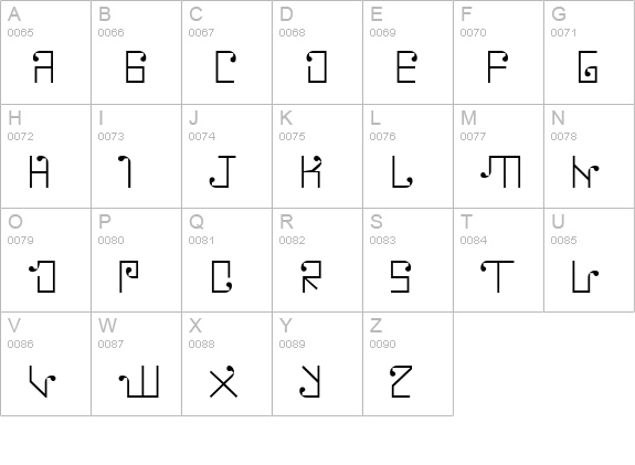 TORN uppercase A-Z preview