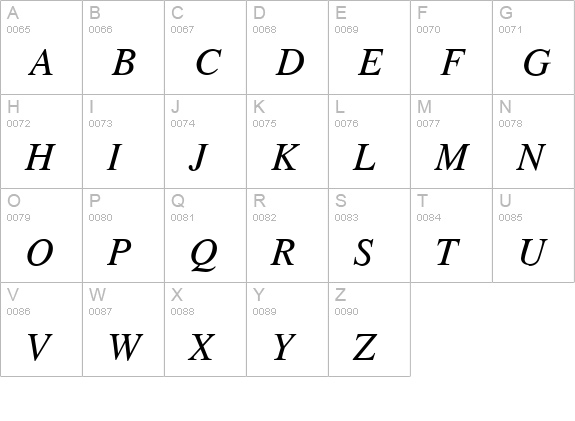 Toronto Italic uppercase A-Z preview