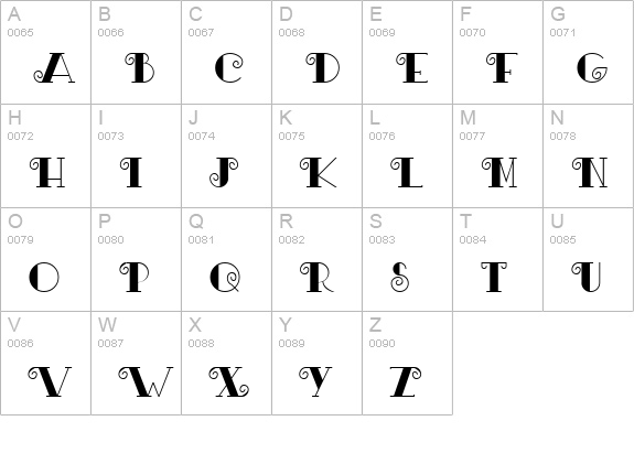 Tortillon Tryout uppercase A-Z preview