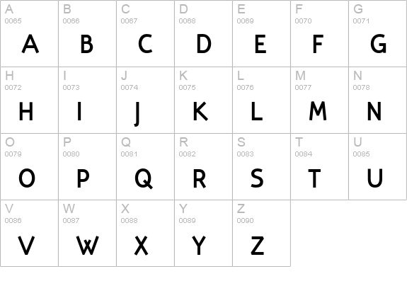 Torus Demi uppercase A-Z preview