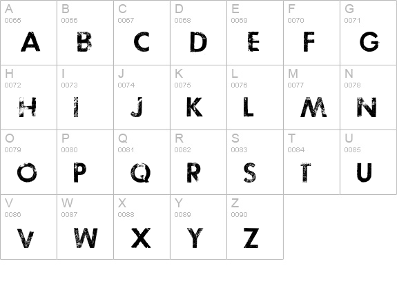 TOSCA ZERO uppercase A-Z preview