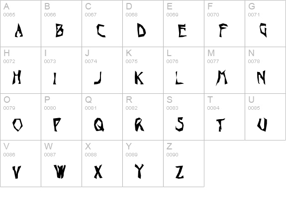 ToucanGrunge uppercase A-Z preview