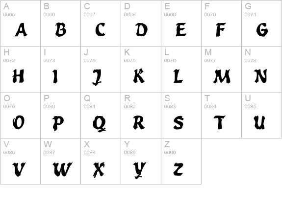 TOXIA uppercase A-Z preview