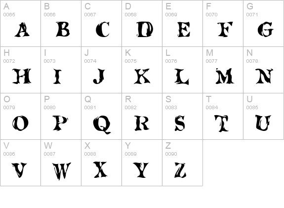 Toxic uppercase A-Z preview