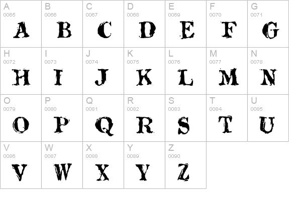 ToxicWaste uppercase A-Z preview