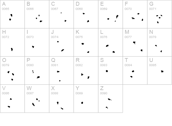 TOXIN-SPOTS uppercase A-Z preview