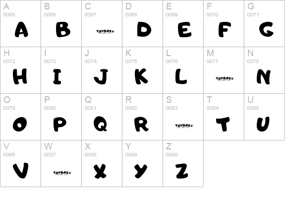 Toy uppercase A-Z preview