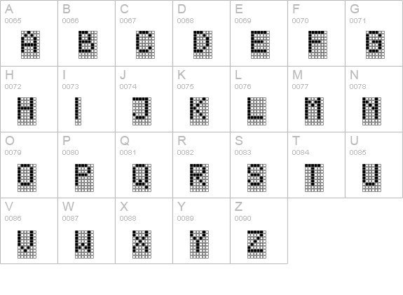 TPF Display uppercase A-Z preview
