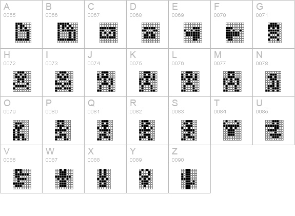 TPF Display Symbol uppercase A-Z preview