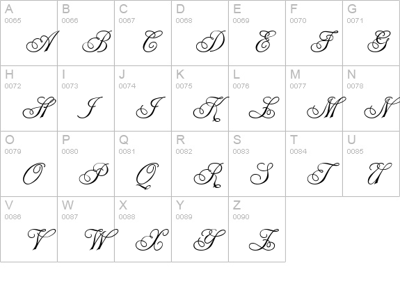 TR Alexei Copperplate uppercase A-Z preview