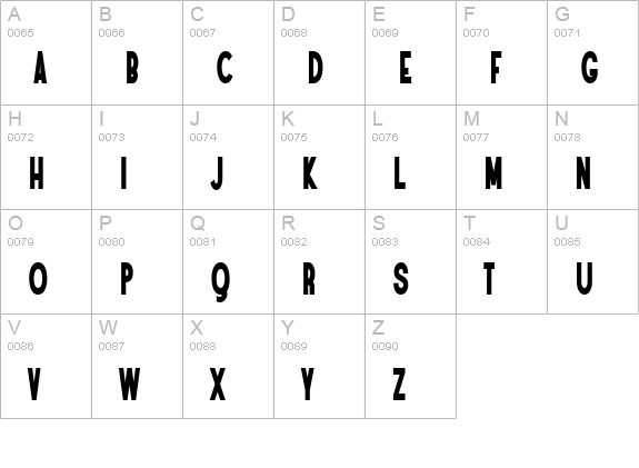 TR Angostura Black uppercase A-Z preview
