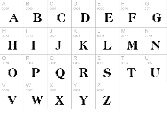 TR Atlantic Inline Normal uppercase A-Z preview