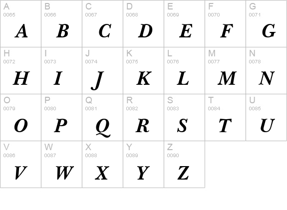 TR Baez Bold Italic uppercase A-Z preview