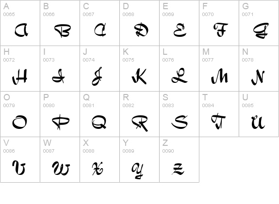 TR Bailey uppercase A-Z preview