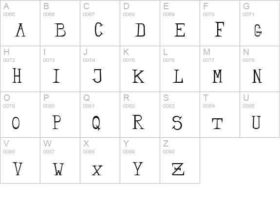 TR Bandit uppercase A-Z preview