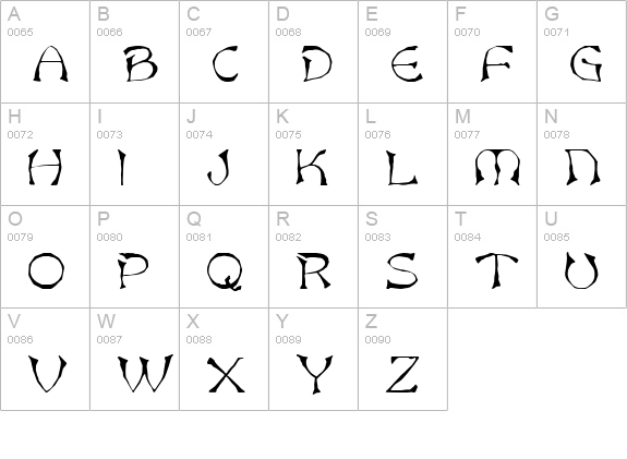 TR Bard uppercase A-Z preview