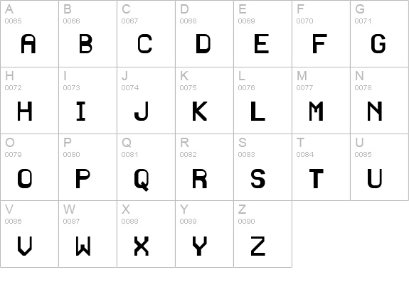 TR Blue uppercase A-Z preview