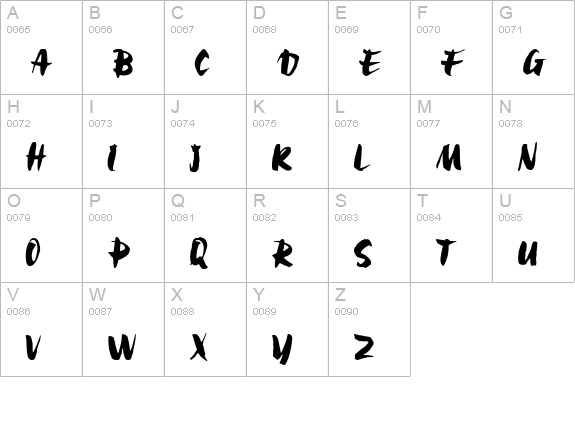 TR Bolide uppercase A-Z preview