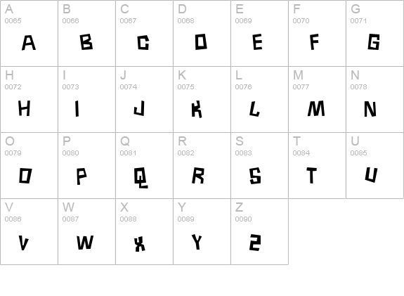 TR Borneo uppercase A-Z preview