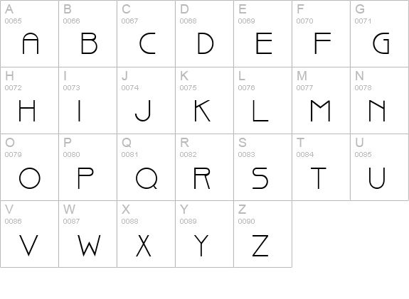 TR Brisk uppercase A-Z preview