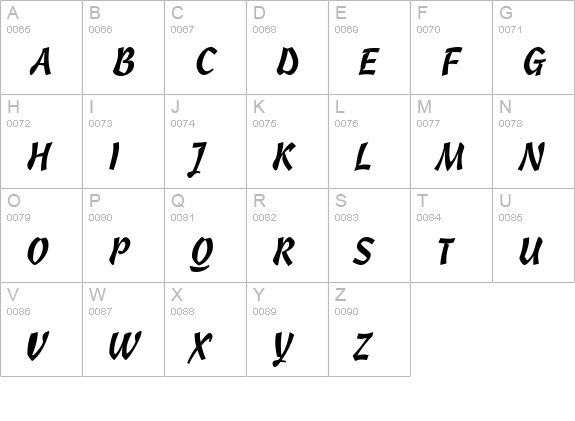 TR Cassia uppercase A-Z preview