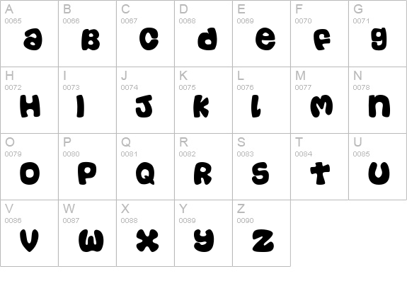 TR Casual uppercase A-Z preview