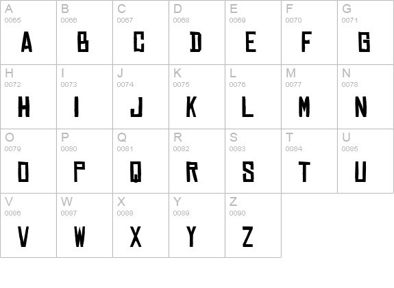 TR Chinese Rocks uppercase A-Z preview
