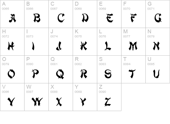 TR ChowMein uppercase A-Z preview