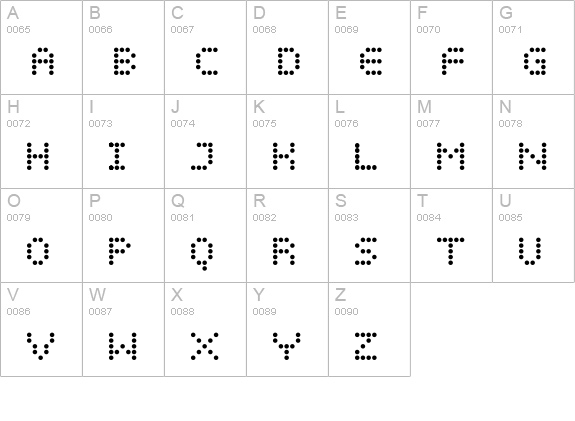 TR Display Dots uppercase A-Z preview