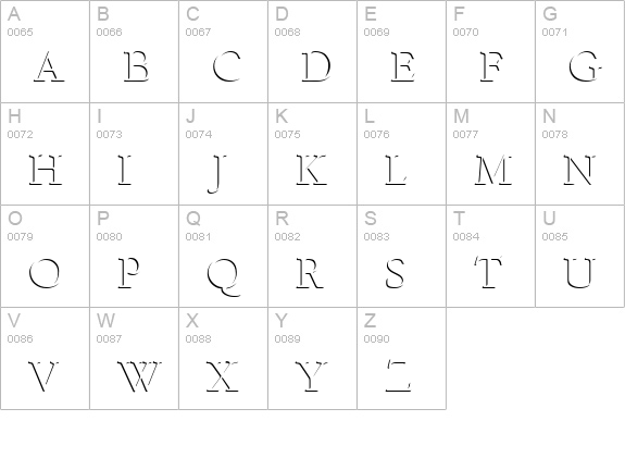 TR Emboss Normal uppercase A-Z preview