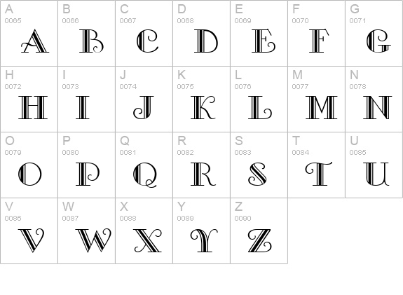 TR Galleria uppercase A-Z preview