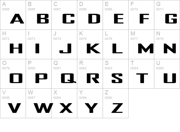 TR Heavy uppercase A-Z preview