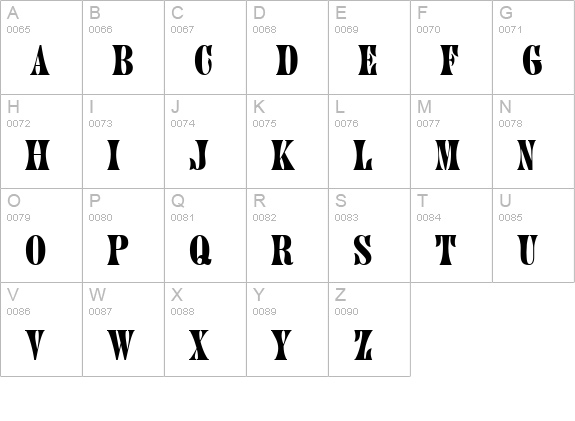 TR Jupiter uppercase A-Z preview
