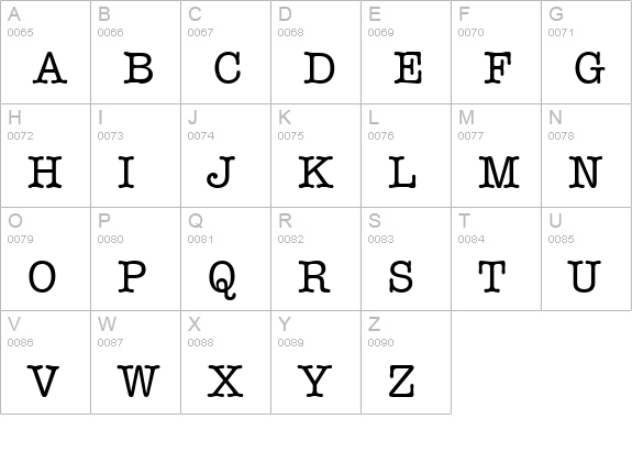 TR Memorandum Plain uppercase A-Z preview