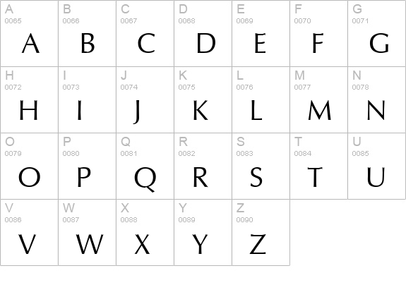 TR Oregon uppercase A-Z preview