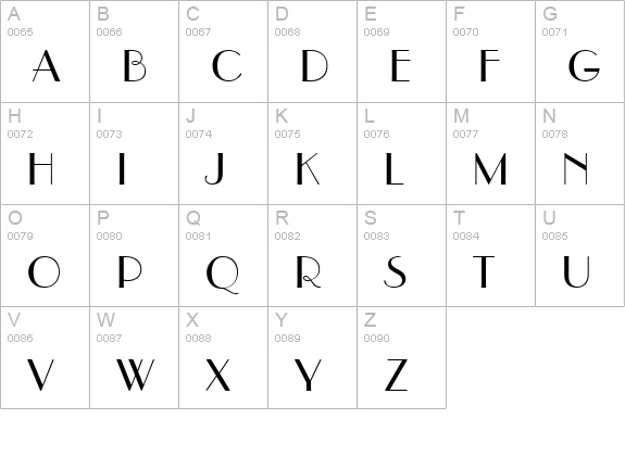 TR Paragon Plain uppercase A-Z preview
