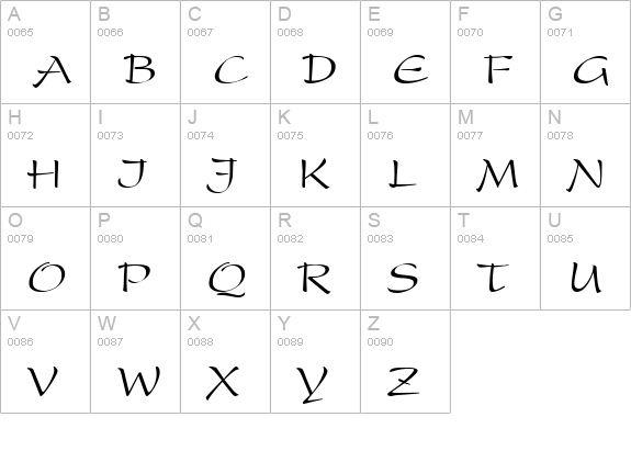 TR President uppercase A-Z preview