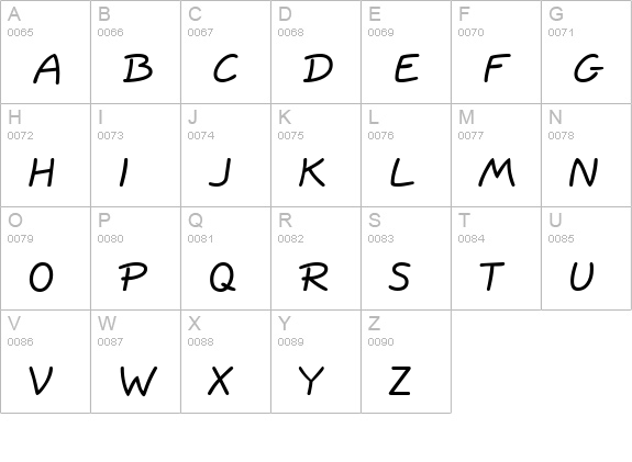 TR QuillScript Normal uppercase A-Z preview