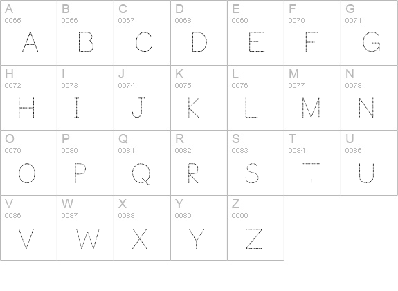 Trace Font for Kids uppercase A-Z preview