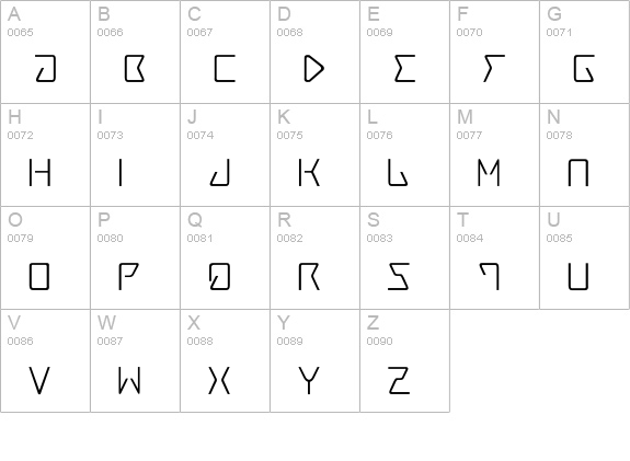 Tracer uppercase A-Z preview
