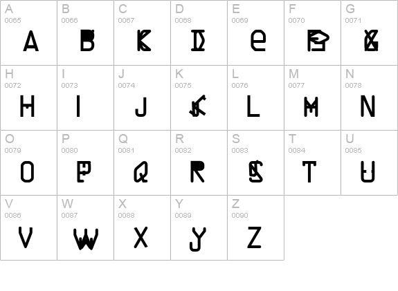 Trade01 uppercase A-Z preview