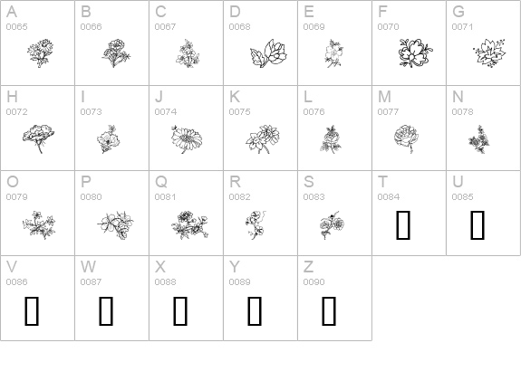 Traditional Floral Design III uppercase A-Z preview