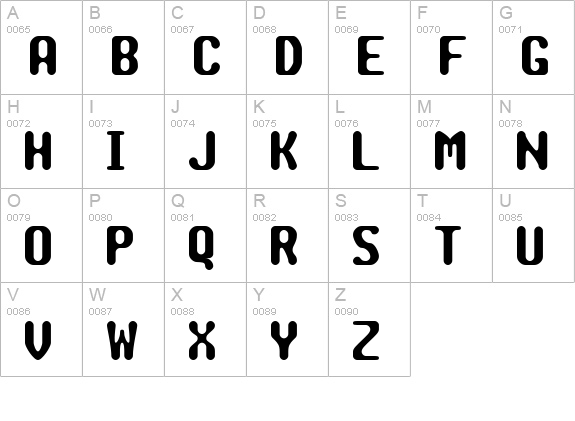 TRAGIC BRK uppercase A-Z preview