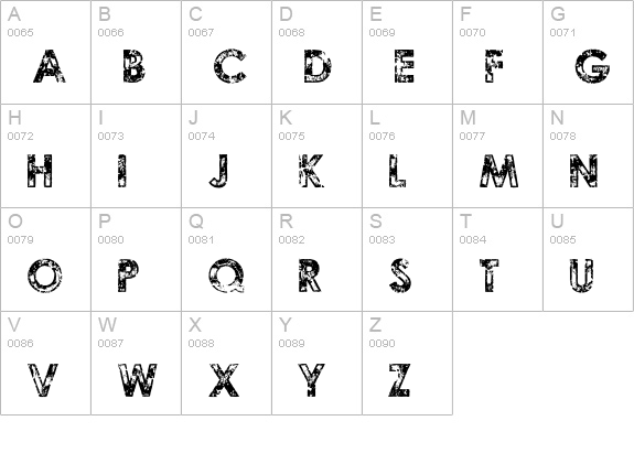 Tragic Vision uppercase A-Z preview