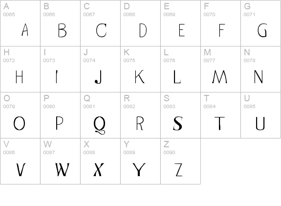 Traino Font uppercase A-Z preview